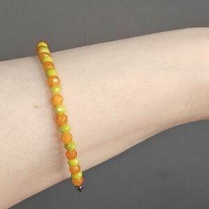 Orange and Yellow Beaded Bracelet